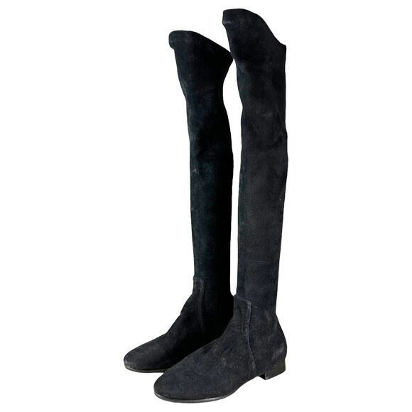 Isabel Marant Etoile Black Suede Leather Knee Tall Boots Size 36 US 5.5/6 NEW - Picture 3 of 8
